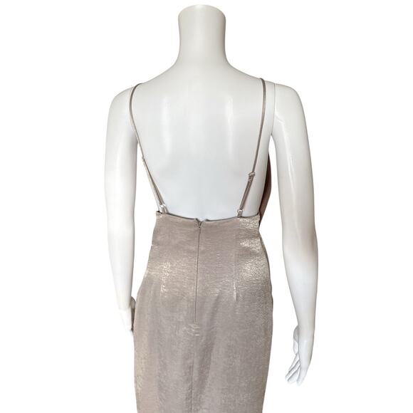 The Jetset Diaries Metallic Stone Wrap Maxi Dress Side Slit Size Small NWT - Picture 7 of 12